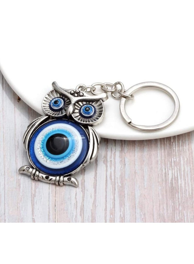 SYOSI Blue Owl Shape Keychain Women Fashion Rhinestone Bag Car Pendant Lucky Owl Key Accessories Unique Gift And Metal Souvenir  - Image 3