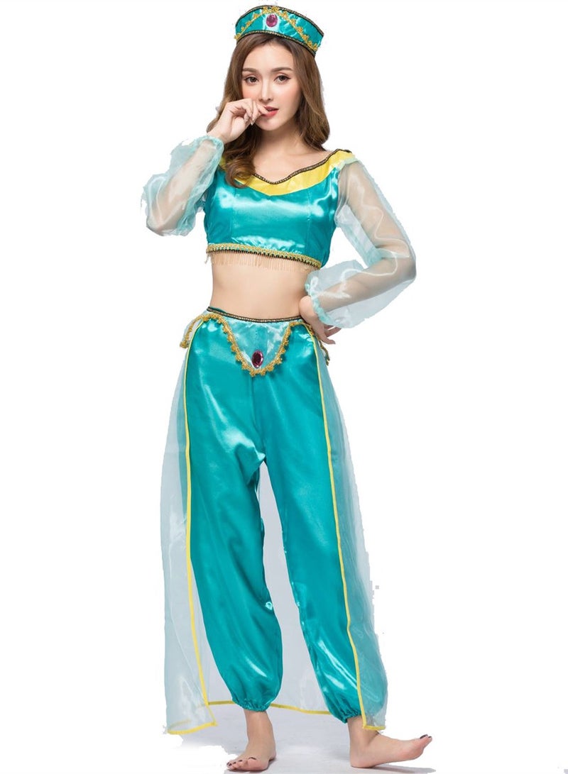 Aladdin's Magic Lamp Jasmine Princess Dress Game Uniform Costume Cosplay Costume  - Image 1