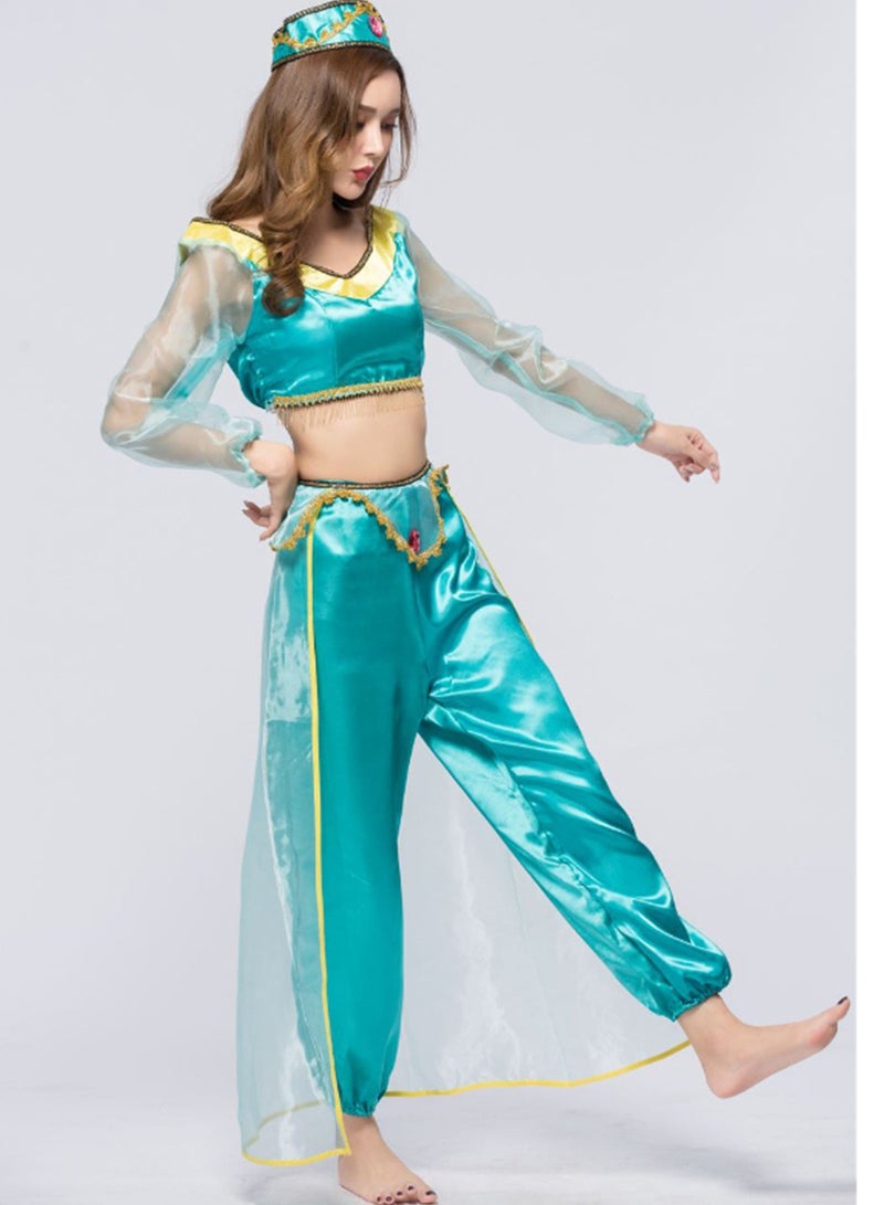 Aladdin's Magic Lamp Jasmine Princess Dress Game Uniform Costume Cosplay Costume  - Image 4