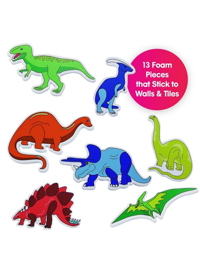 Edushape Magic Creations Foam Sticker Imaginative Bath Tub Activity Play Set, Dinosaurs - Image 2