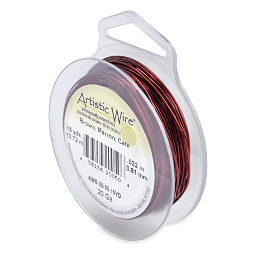 Artistic Wire, 20 Gauge Tarnish Resistant Colored Copper Craft Wire, Brown, 15 yd - Image 1