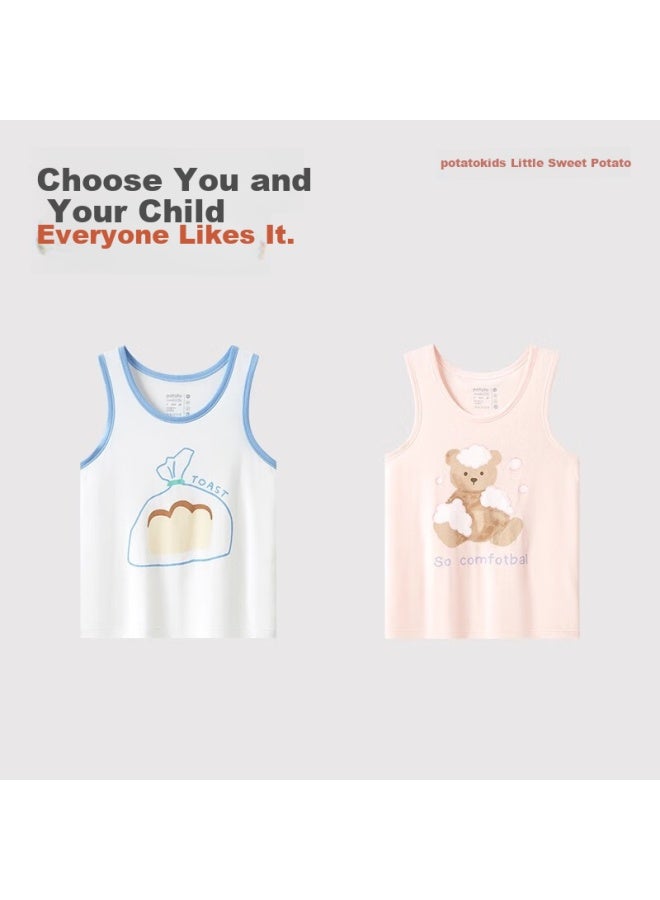 Potatokids Modal Children's Summer Vest Breathable Sleeveless Tank Top For Boys And Girls Youth Outerwear - Image 3