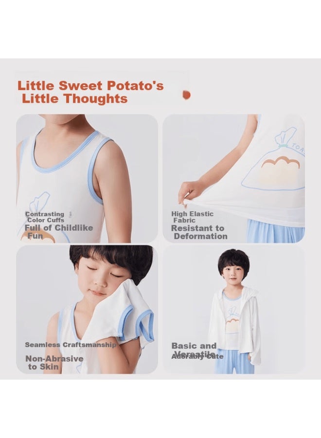 Potatokids Modal Children's Summer Vest Breathable Sleeveless Tank Top For Boys And Girls Youth Outerwear - Image 2