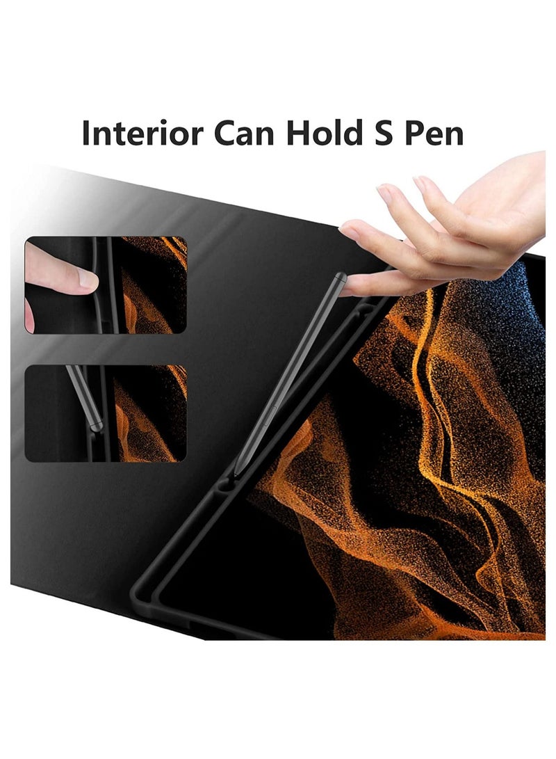 راكسوم حافظة لوحة مفاتيح لجهاز سامسونج جالاكسي تاب S8 ألترا 14.6 بوصة 2022، لوحة مفاتيح بلوتوث قابلة للفصل مغناطيسيًا، غطاء نحيف وخفيف الوزن مع حامل قلم S - Image 5