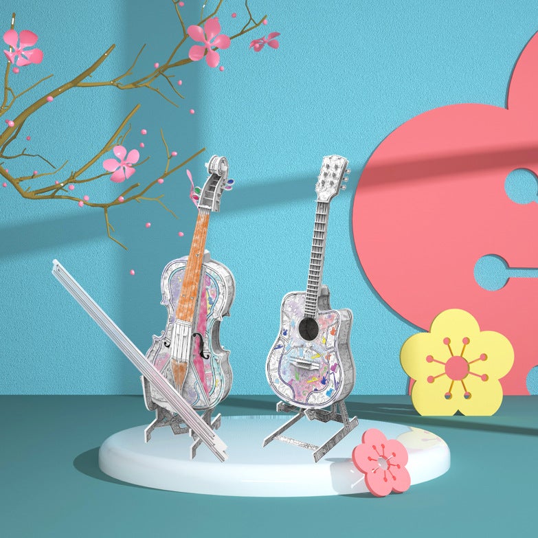 'S Popular Children'S Diy Graffiti Puzzle Animal Dinosaur Airplane Painting Set 3D Pop-Up Toy Assembly - Image 2