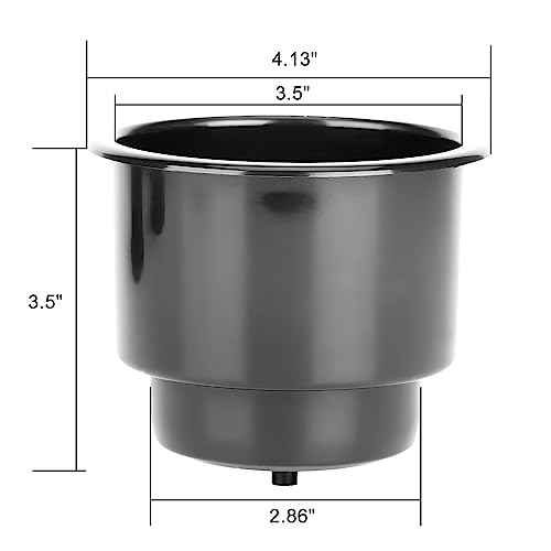 Amarine Made Amarine-made (Set of 5) Black Recessed Drop in Plastic Cup Drink Can Holder with Drain for Boat Car Marine Rv - Black - Image 3