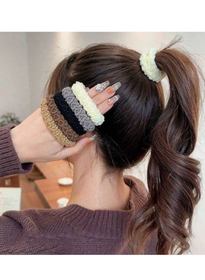 ٥ قطع ربطات شعر مطاطية لترتيب وتزيين الشعر بألوان متعددة مناسبة لشعر الأطفال و الكبار