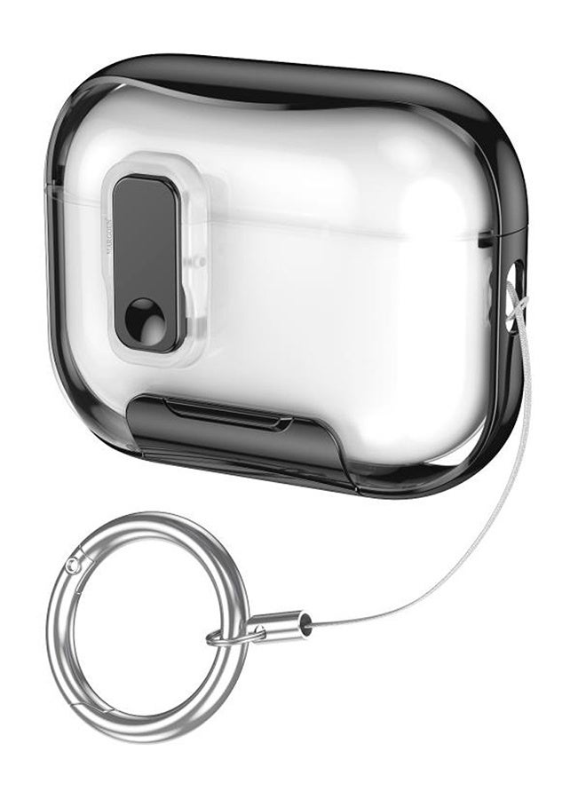 MARGOUN Clear Case for AirPods Pro 3 with Secure Lock and Keychain Attachment Clear Black