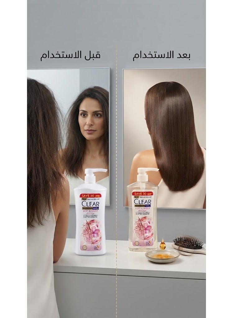 CLEAR Women's Anti Dandruff Shampoo Soft & Shiny 900ML (Packaging may vary) - Image 2