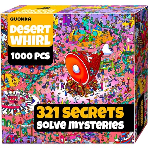 QUOKKA 1000 Piece Puzzle for Adults and Teens Desert Whirl Adult Jigsaw Puzzles with Hidden Secrets Audio Story Detailed Visual Puzzle Game for Focus Relaxation with Twist FSC Certified Gift - Image 1