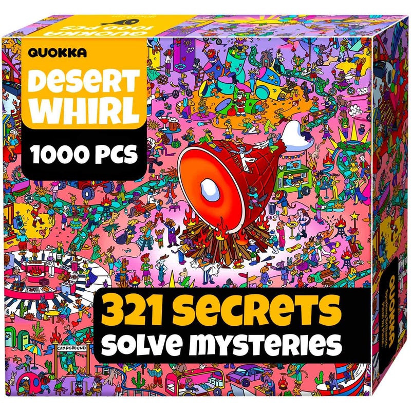 QUOKKA 1000 Piece Puzzle for Adults and Teens Desert Whirl Adult Jigsaw Puzzles with Hidden Secrets Audio Story Detailed Visual Puzzle Game for Focus Relaxation with Twist FSC Certified Gift - Image 3