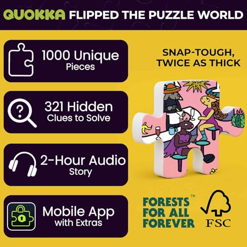 QUOKKA 1000 Piece Puzzle for Adults and Teens Desert Whirl Adult Jigsaw Puzzles with Hidden Secrets Audio Story Detailed Visual Puzzle Game for Focus Relaxation with Twist FSC Certified Gift - Image 5