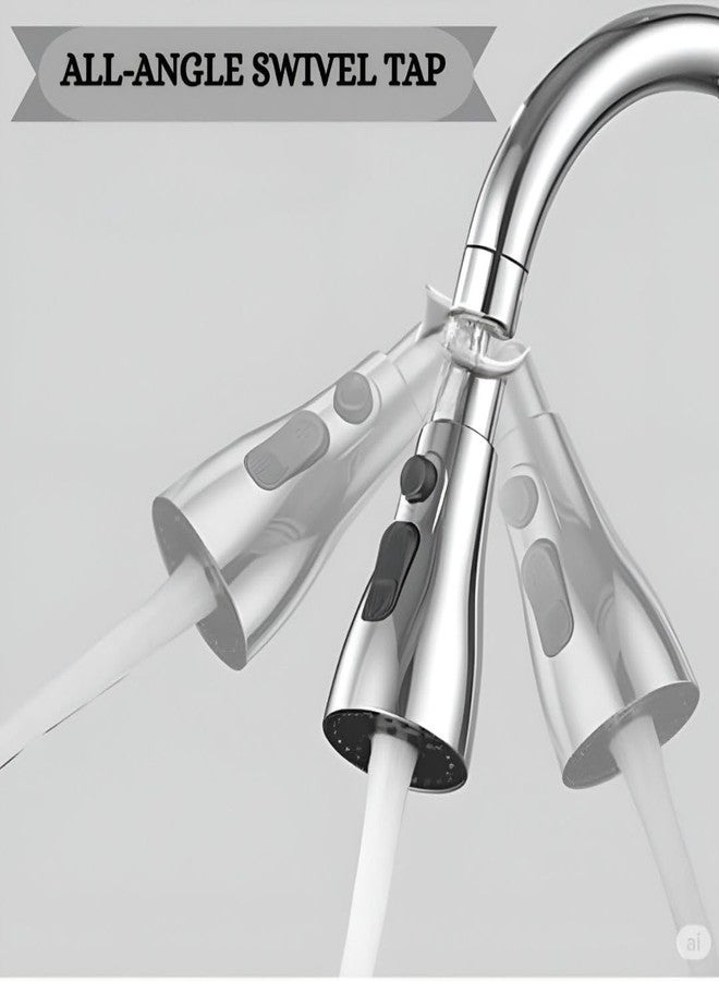 PDSPM Extender for Kitchen Sink, Flexible Faucet with Tap Extension for Convenient Use Upgrade Your Kitchen Sink with Flexible Shower Tap for Easy Access (Silver) - Image 3