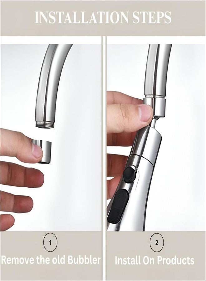 PDSPM Extender for Kitchen Sink, Flexible Faucet with Tap Extension for Convenient Use Upgrade Your Kitchen Sink with Flexible Shower Tap for Easy Access (Silver) - Image 5