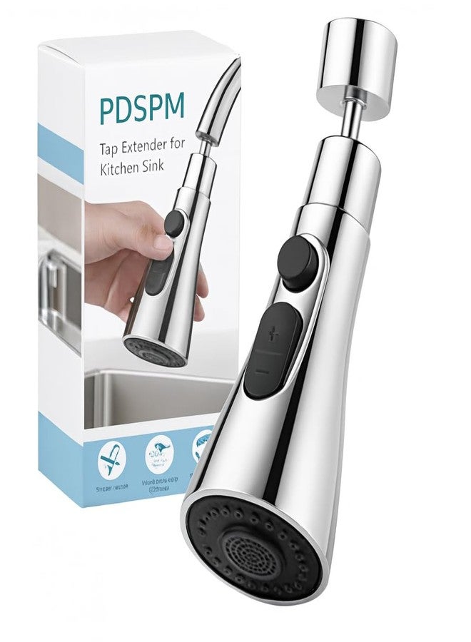 PDSPM Extender for Kitchen Sink, Flexible Faucet with Tap Extension for Convenient Use Upgrade Your Kitchen Sink with Flexible Shower Tap for Easy Access (Silver) - Image 1