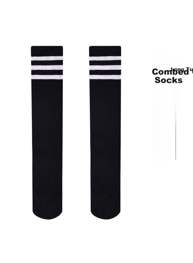 Babu Bean Babbudou Girls' Knee-high Socks, Student Over-knee Mesh Socks, Children's Socks, Spring Autumn Summer Baby Girl Calf Socks - Image 1