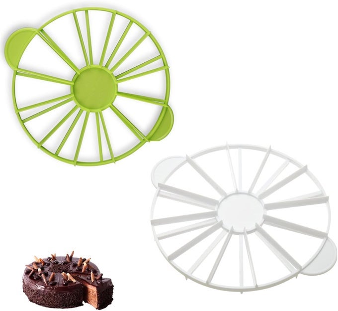 2PCS DOUBLE SIDED CAKE PORTION MARKER 1012 AND 1416 SLICES ROUND CAKE SLICE PIE SLICER MARKER PIE CUTTERS CAKE DIVIDER CHEESECAKE CUTTER BAKING TOOL FOR 10 INCH DIAMETER