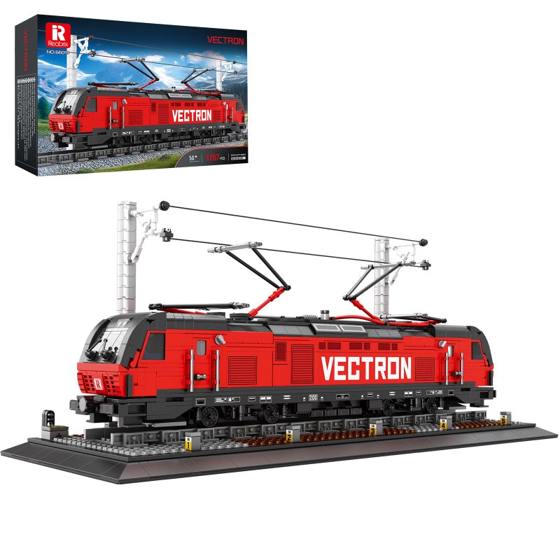 Reobrix Train Building Block Kit with Base, MOC City Train Sets, Classic Vectron Electric Truck 66019,Model for Adult Car Lovers, Gift Ideas for Girls Boys Home DÃ©cor, 1757 PCS - Image 1