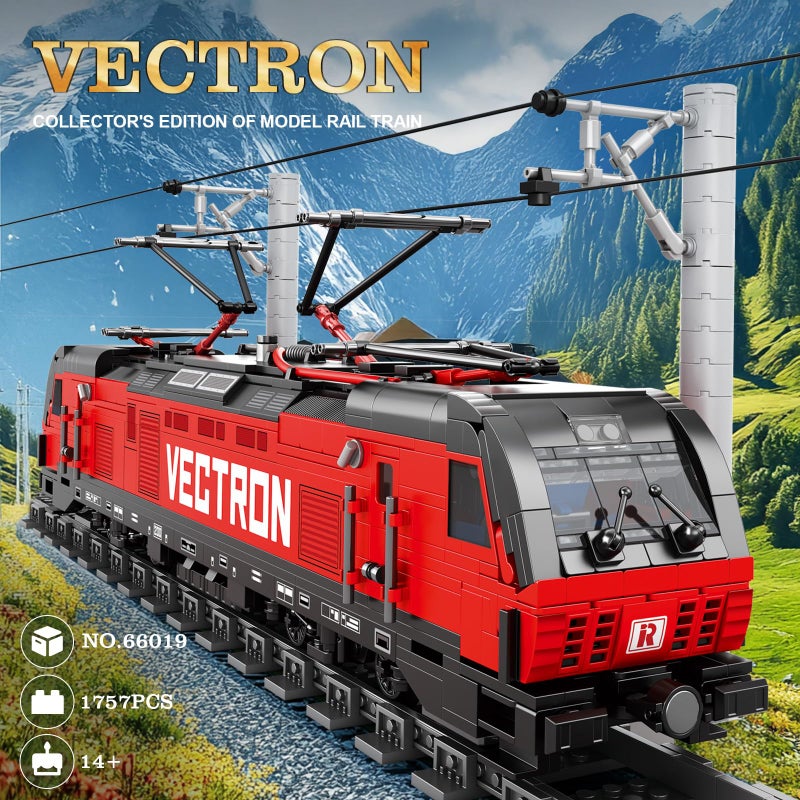 Reobrix Train Building Block Kit with Base, MOC City Train Sets, Classic Vectron Electric Truck 66019,Model for Adult Car Lovers, Gift Ideas for Girls Boys Home DÃ©cor, 1757 PCS - Image 2