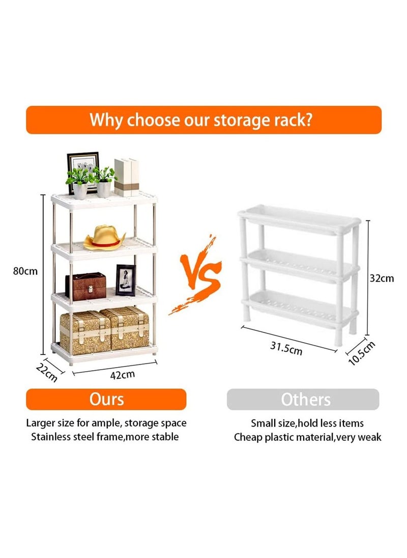 COOLBABY 4 Tier Simple Kitchen Shelving Multipurpose Bathroom Countertop Storage Shelf