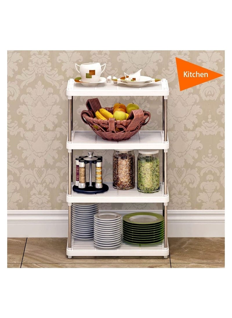 COOLBABY 4 Tier Simple Kitchen Shelving Multipurpose Bathroom Countertop Storage Shelf