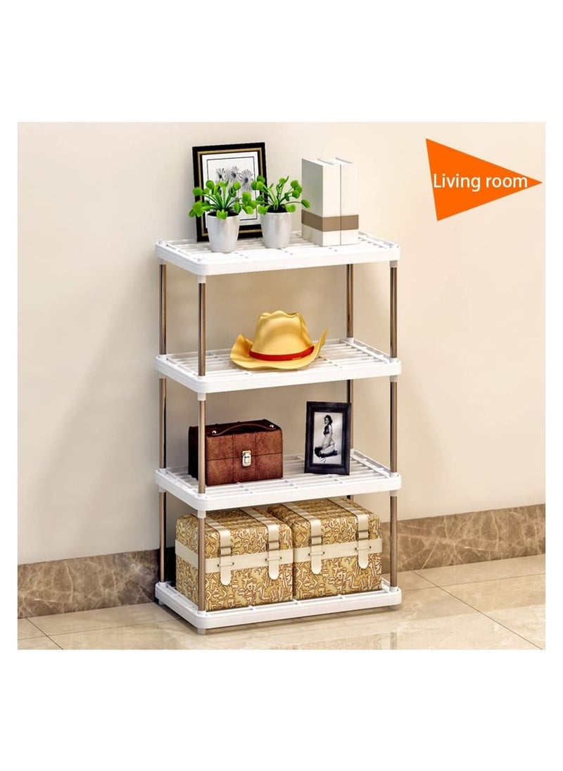 COOLBABY 4 Tier Simple Kitchen Shelving Multipurpose Bathroom Countertop Storage Shelf