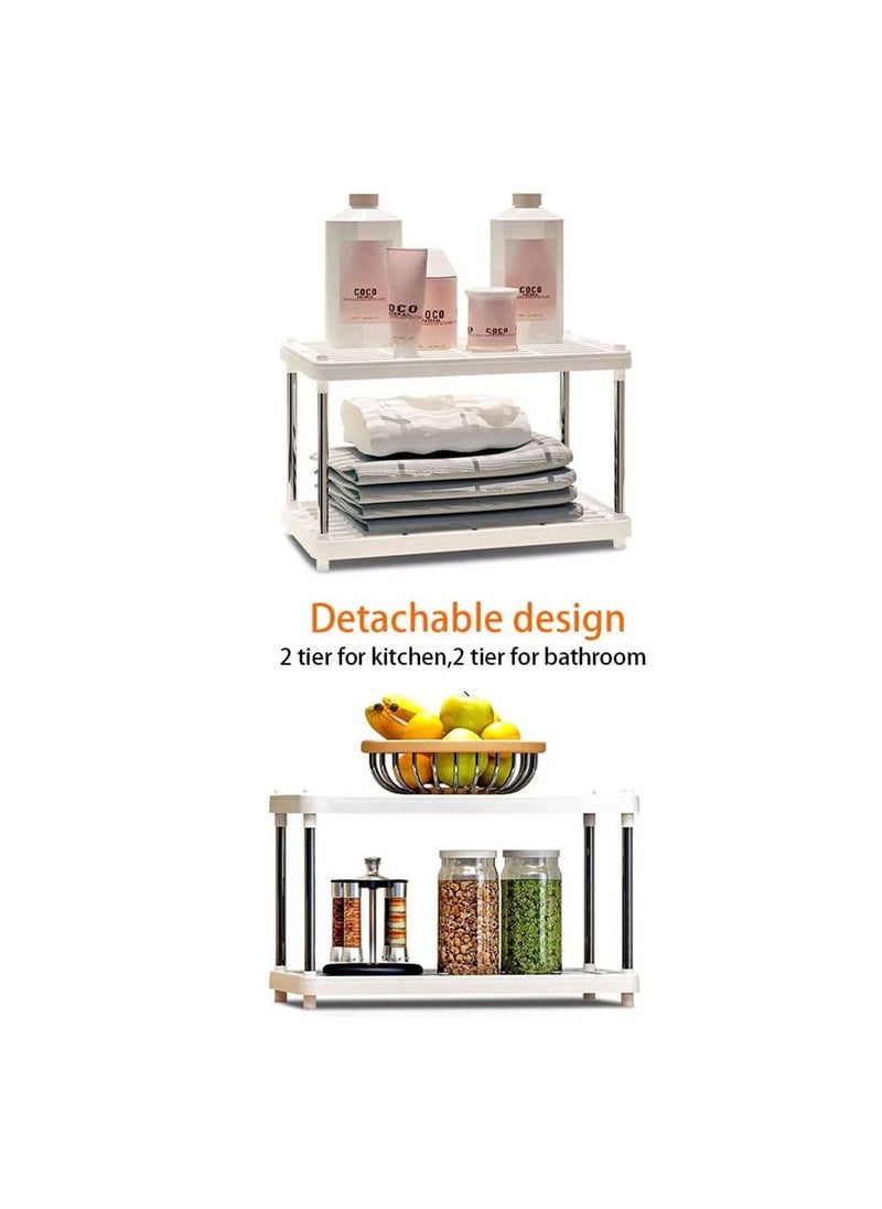 COOLBABY 4 Tier Simple Kitchen Shelving Multipurpose Bathroom Countertop Storage Shelf