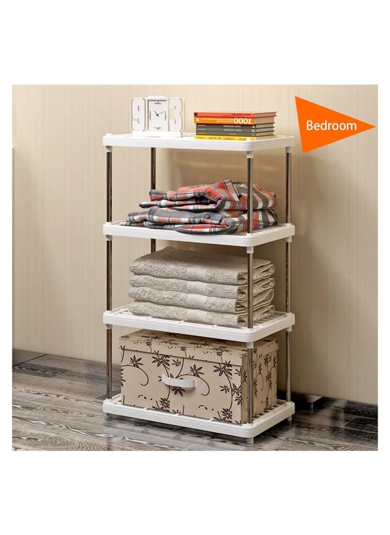 COOLBABY 4 Tier Simple Kitchen Shelving Multipurpose Bathroom Countertop Storage Shelf