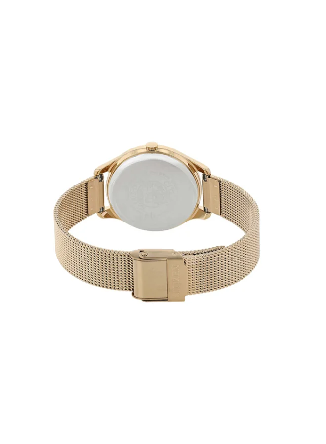 CITIZEN  Women's Stainless Steel Mesh Gold Plating Analog Watch EM0503-83X - 32 mm for Women | Best Price UAE
