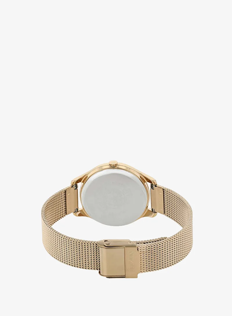 Citizen  Women's Stainless Steel Mesh Gold Plating Analog Watch EM0503-83X - 32 mm for Women | Best Price UAE