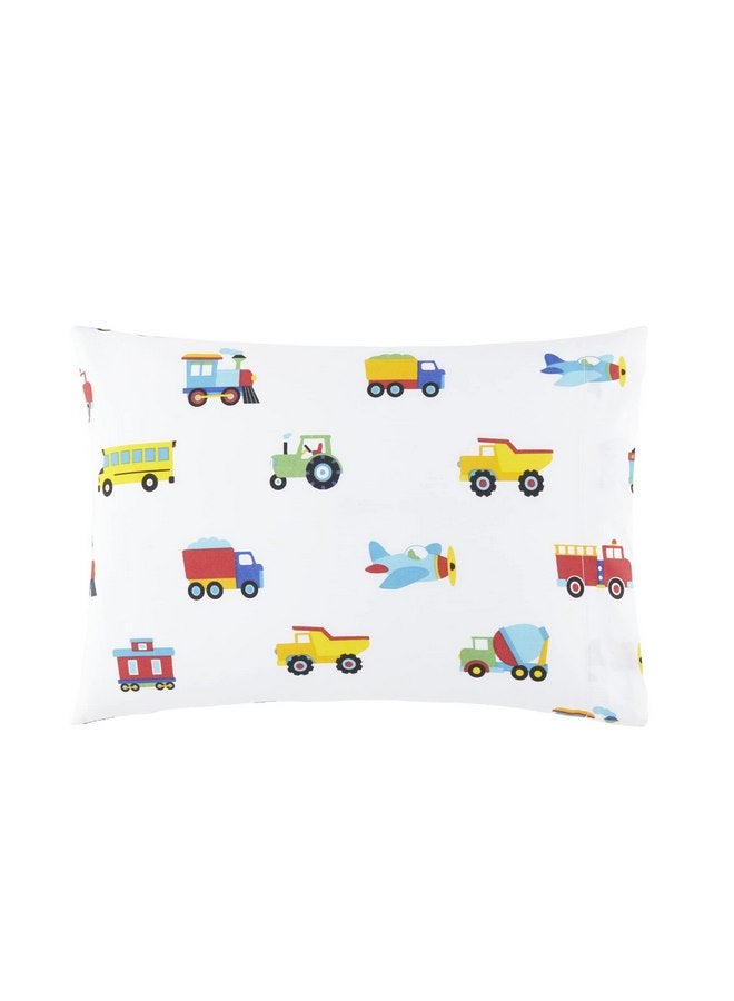 Wildkin 100% Cotton Hypoallergenic Toddler Pillow Case for Boys & Girls, Measures 19 x 13.5 Inches Kids Pillowcase, Pillow Cover Fits a Toddler Sized Pillow (Trains, Planes, and Trucks) - Image 1