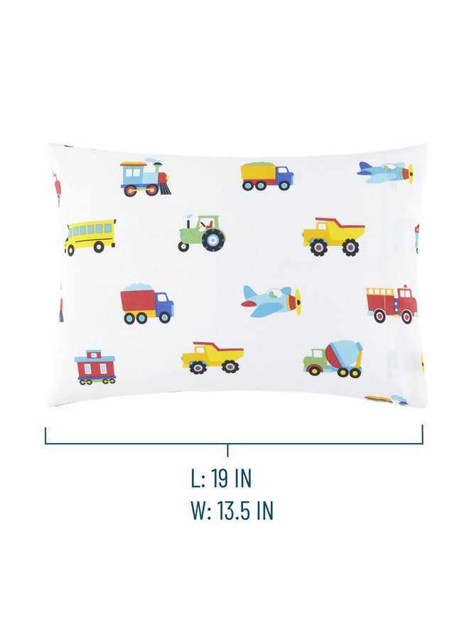 Wildkin 100% Cotton Hypoallergenic Toddler Pillow Case for Boys & Girls, Measures 19 x 13.5 Inches Kids Pillowcase, Pillow Cover Fits a Toddler Sized Pillow (Trains, Planes, and Trucks) - Image 4