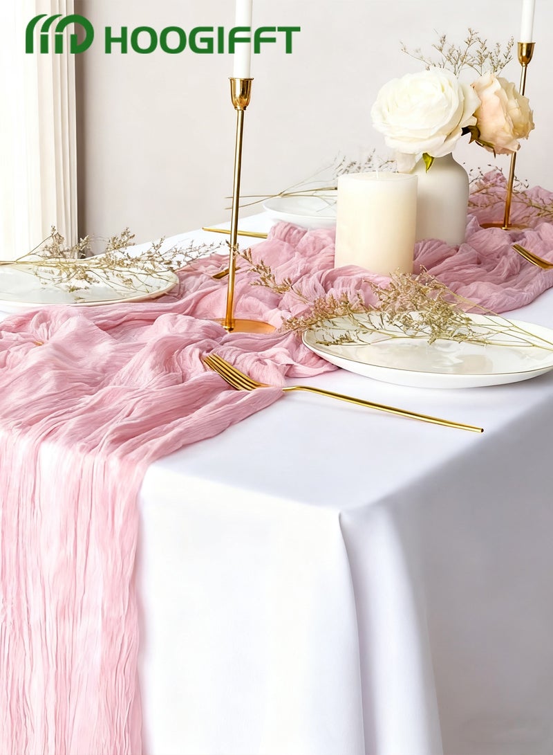 HOOGIFFT Crumpled Gauze Table Runner, Suitable For Wedding Decoration Holiday Party Reception Decoration,4M Cheesecloth Table Runner - Image 5
