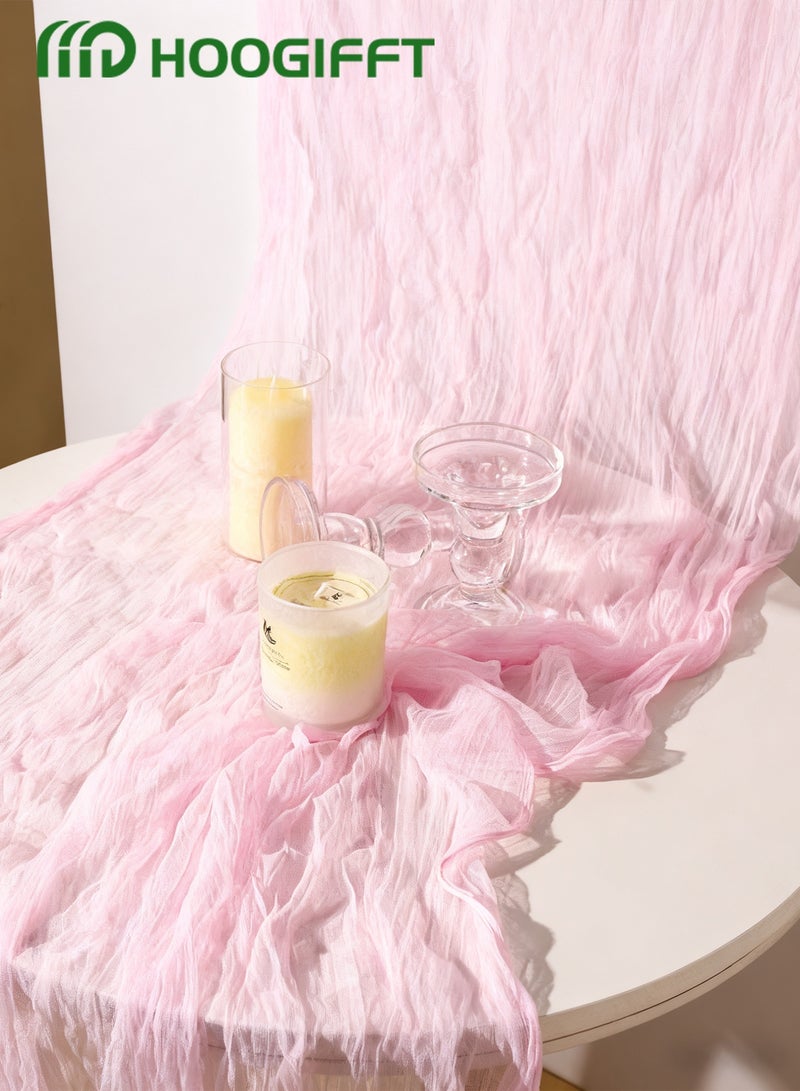 HOOGIFFT Crumpled Gauze Table Runner, Suitable For Wedding Decoration Holiday Party Reception Decoration,4M Cheesecloth Table Runner - Image 2