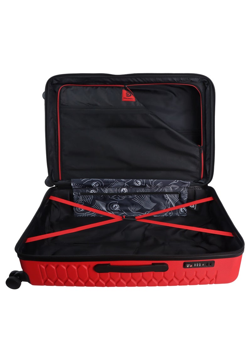 Discovery Reptile ABS Hardshell Luggage Set Red, Durable Lightweight Expandable Suitcase, 4 Double Wheel With TSA Lock 3pcs Trolley Bag (20+24+28 Inch). - pzsku/Z984943671BD69D45EBBCZ/45/_/1720623699/d4b6200f-e17a-4395-9e60-20e0c705c43f