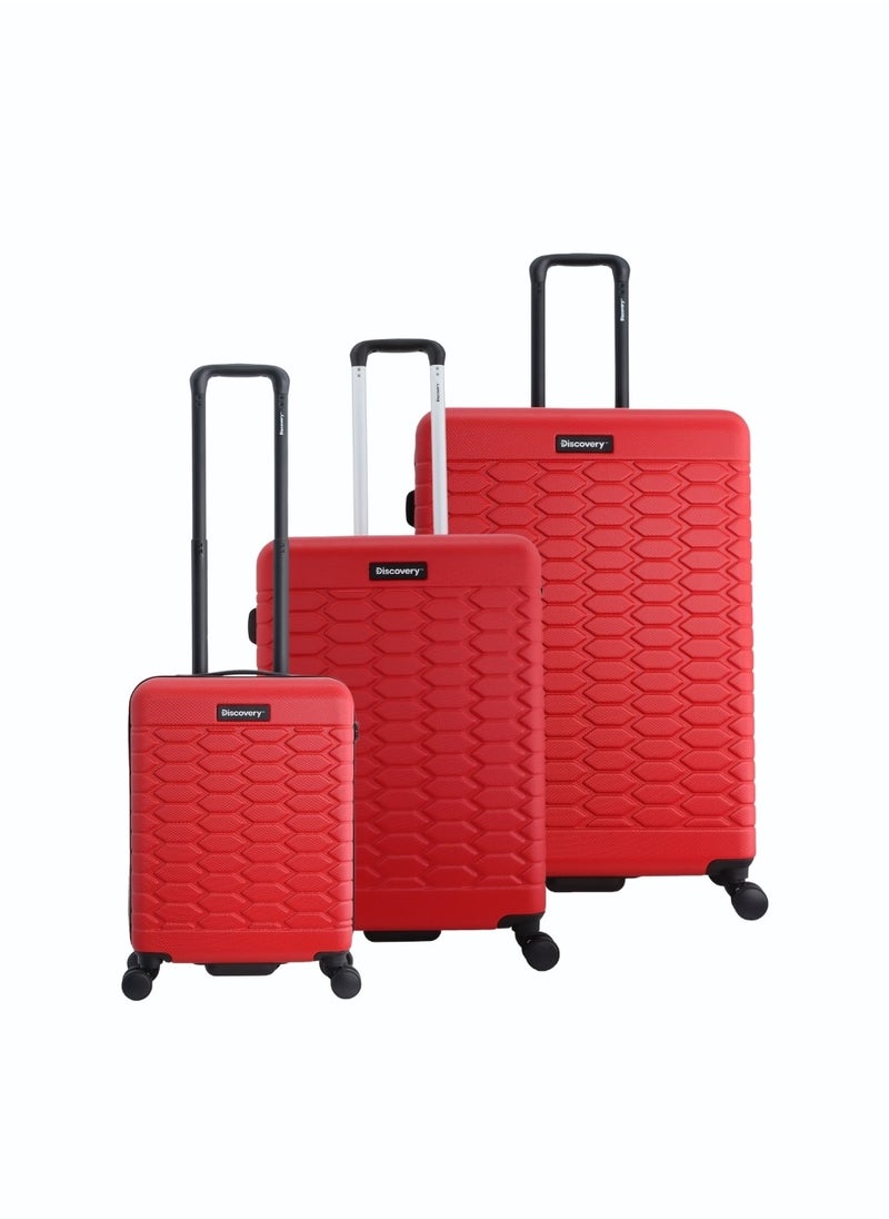 Discovery Reptile ABS Hardshell Luggage Set Red, Durable Lightweight Expandable Suitcase, 4 Double Wheel With TSA Lock 3pcs Trolley Bag (20+24+28 Inch). - pzsku/Z984943671BD69D45EBBCZ/45/_/1720623709/bc39a9ea-ccc0-40dc-a5fb-66fffaee262c