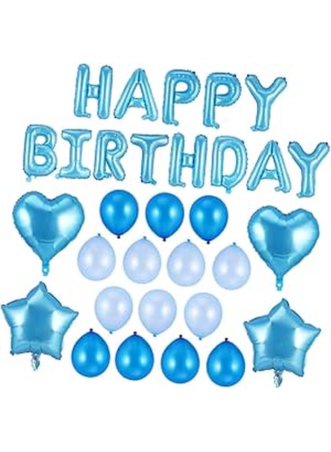 Blue Birthday Balloons Decorations Set with Letters Banner and Latex Balloons for Party Supplies - Image 1