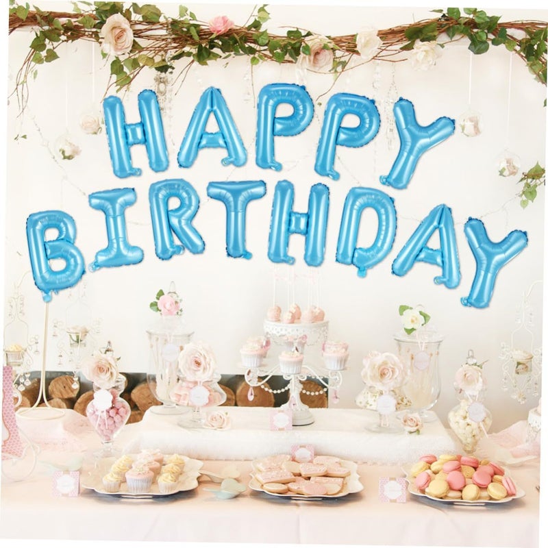 Blue Birthday Balloons Decorations Set with Letters Banner and Latex Balloons for Party Supplies - Image 5