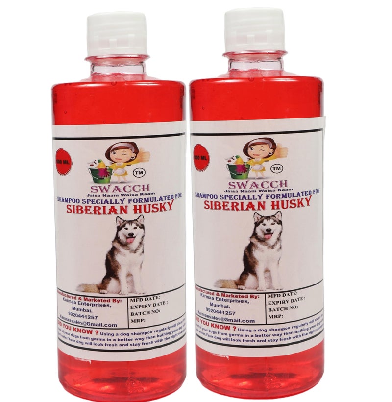 swacch Siberian Husky Dog Shampoo + Dumbbell Toy I Durable Rubber Dog Toy for Chewing I Playing,Teeth Cleaning & Training Toy I Combo Pack I 500ml Pack of 2 Jasmine - Image 2