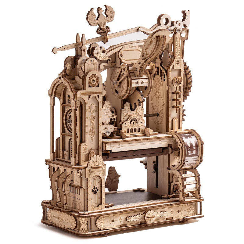 WOWOOD 3D Puzzles for Adults  Wooden Puzzles for Adults Classic Printing Press Building Kits Wood Puzzles - Image 2