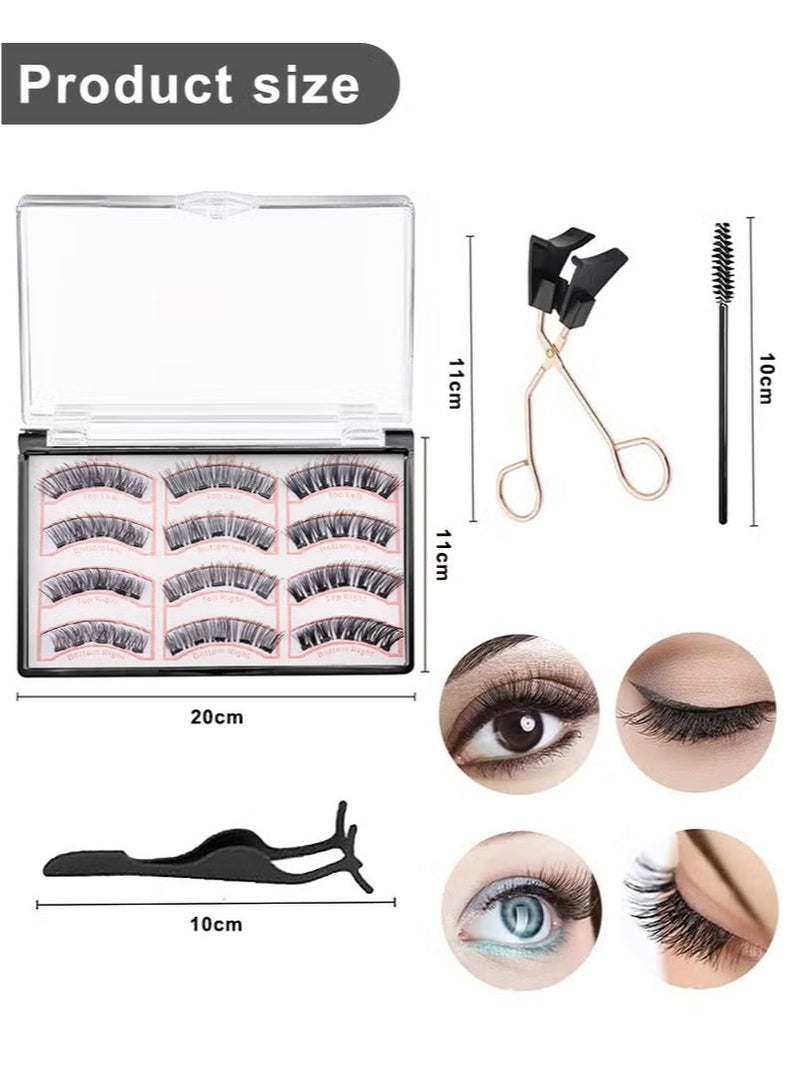 Magnetic Eyelashes Set, Reusable Magnetic False Eyelashes Natural Double Magnet False Eyelashes No Glue Required With Tweezers - Image 3