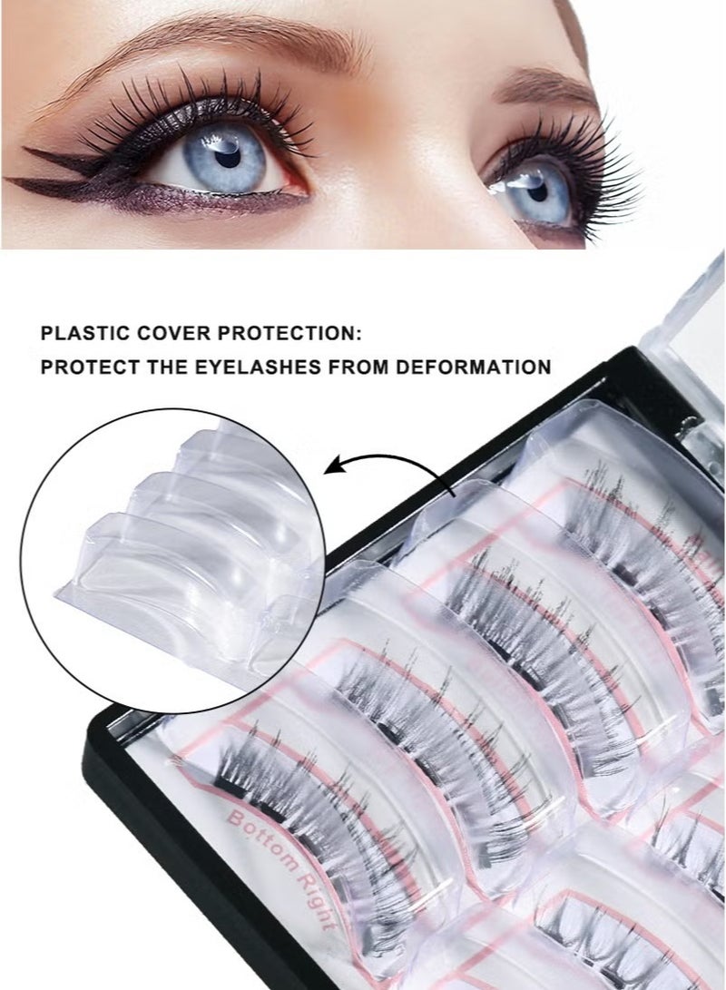 Magnetic Eyelashes Set, Reusable Magnetic False Eyelashes Natural Double Magnet False Eyelashes No Glue Required With Tweezers - Image 5
