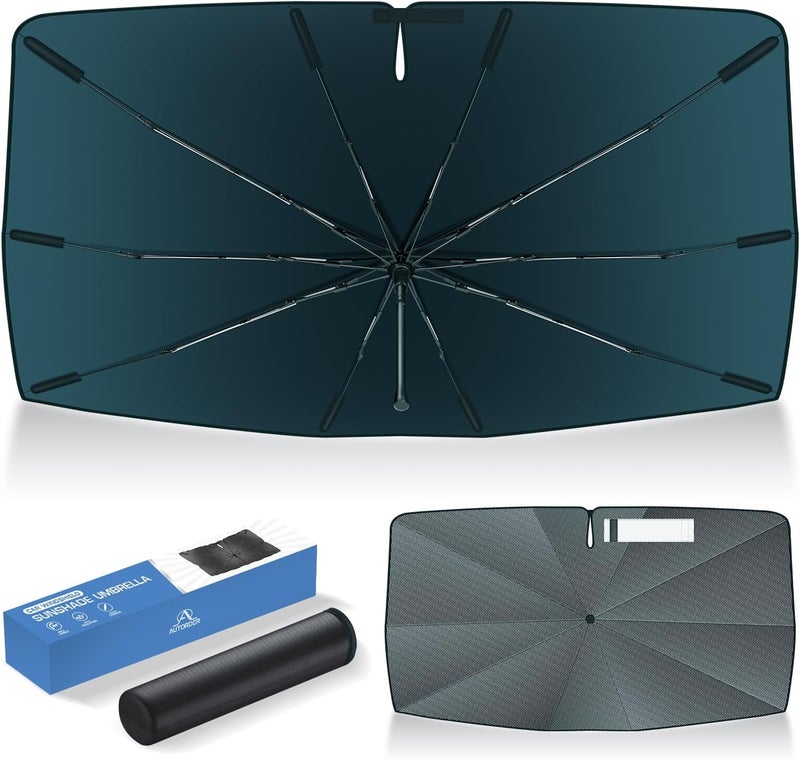 Autorder Windshield Sun Shade Umbrella for 2013-2021 2022 2023 Chevy Chevrolet Trax Accessories Foldable Umbrella Sunshade for Car Windshield Front Window UV Rays Block Sun Protection - Image 1
