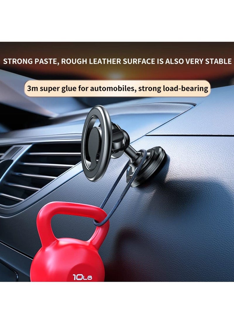 Compatible for MagSafe Car Mount for iPhone, Dashboard 360° Rotation Magnetic Car Mount, Cell Phone Holder for MagSafe iPhone 14/13/12/All Smart Phones (Black) - Image 2