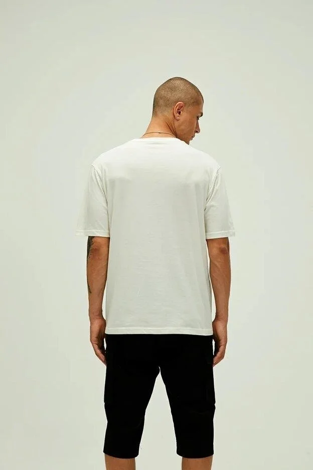 باد بير O Neck Oversized Printed White Men's T-Shirt - 22.01.07.052_Liber
