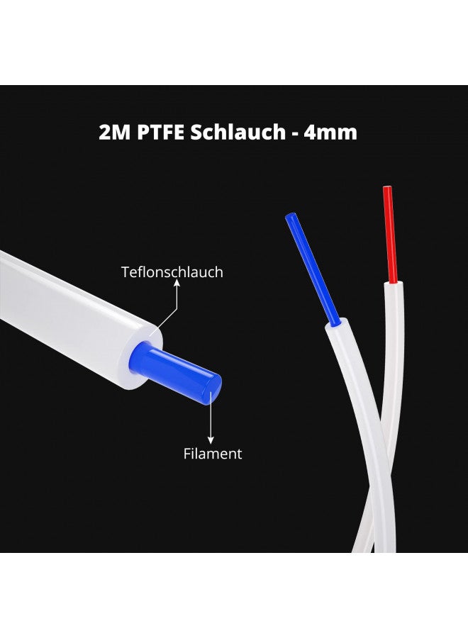Tronxy 2M PTFE Teflon Tube 3D Printer Tube for 1.75mm Filament, 4mm OD X 2mm ID Clear PTFE Tubing High-Temperature Resistance Flexible Extruder Tube - Image 3