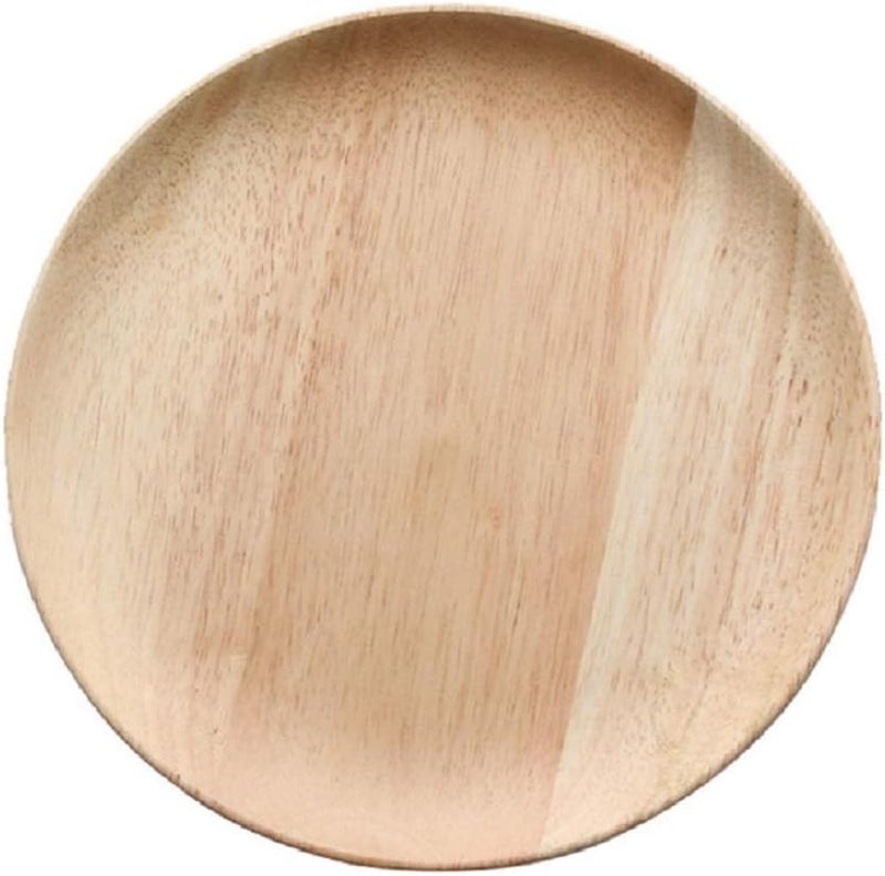 HomeImpel 2 Pack 41 inch Round Wood Dish Plate Acacia Wooden For Food Dish Sweets Fruit Dessert Coffee Dish Round Wood Dinner Tableware Plates Tray for Home Decoration 41 Inch - Image 1