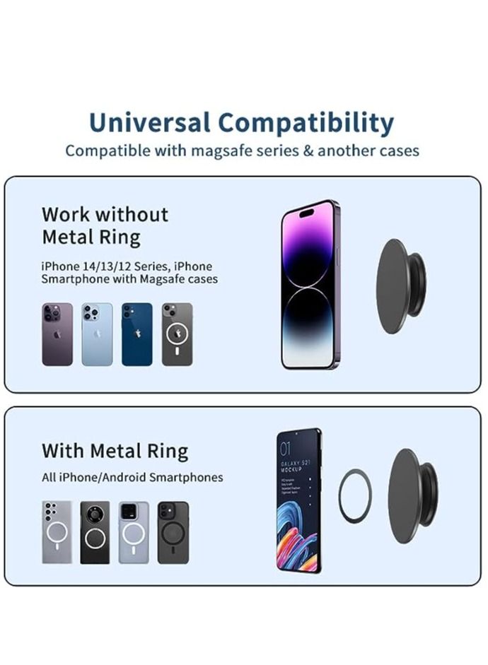 YoYoTech POP MAG Grip Magnetic Phone Holder for Phone and Tablets with Expanding Kickstand Function Swappable Top Magnetic Mobile Phone Holder Sky Blue - Image 3