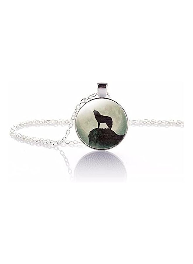 Womens Necklace Goes in the Dark Wolf Shape