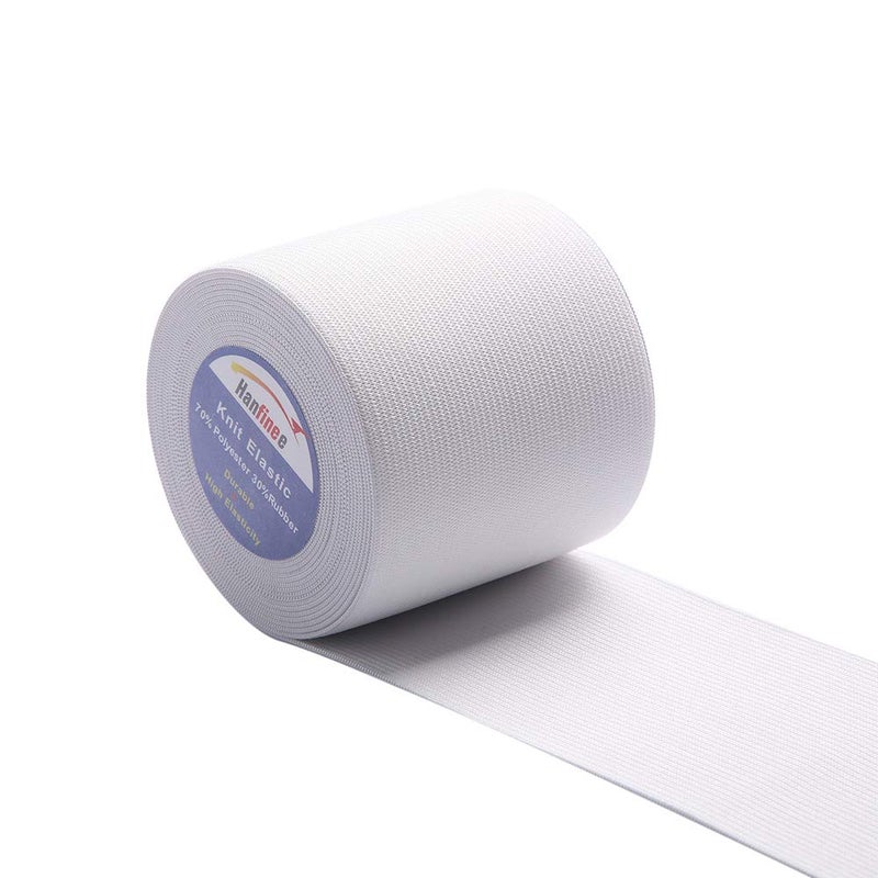 HANFINEE 3 Inch Wide Sew on Elastic Band Knitted Elastic with Heavy Stretch for Sewing Crafts DIY,Waistband,Bedspread,Cuff (White,5 Yards) - Image 5